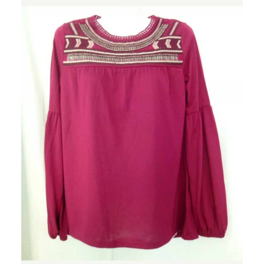 Red Camel Top Blouse Size XS Long Sleeve
